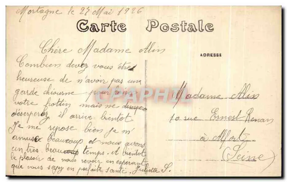 Mortagne (Orne) — Panorama vom Rennplatz — Die Station — Sammlung Gerault Barville - Rückseite