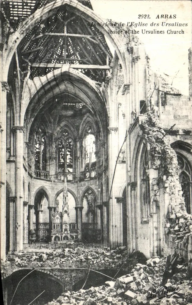 Arras — Innenansicht der Kirche der Ursulinen — Phototypie Paris - Vorderseite