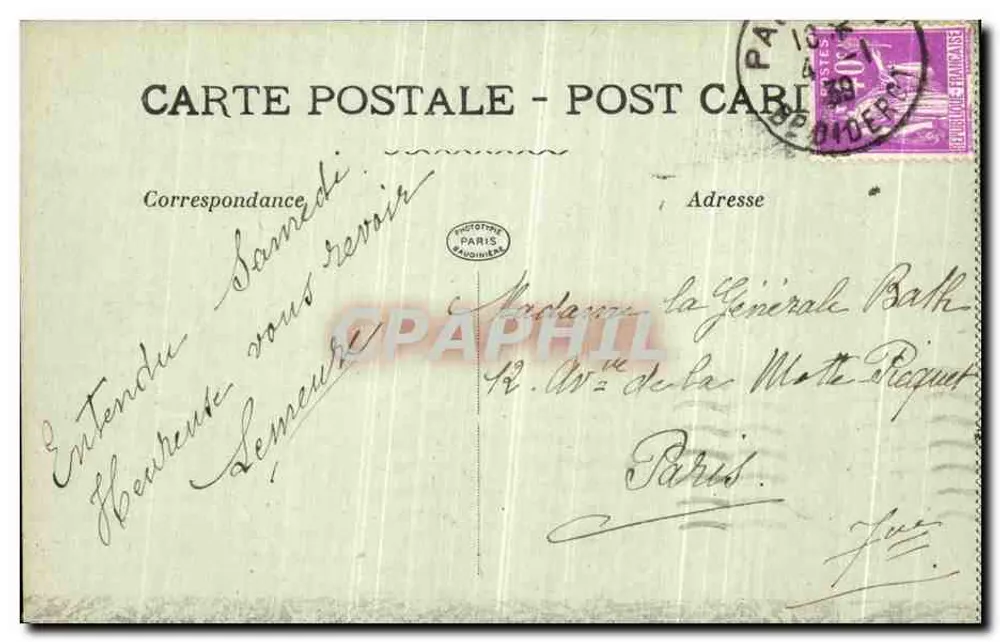 Arras — Innenansicht der Kirche der Ursulinen — Phototypie Paris - Rückseite