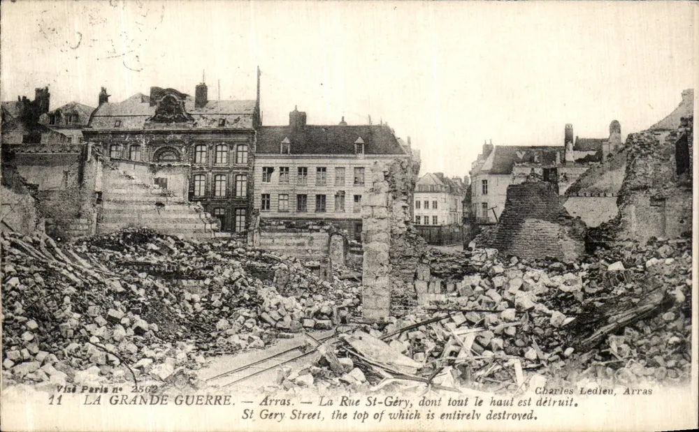 Arras — Rue St-Géry zerstört — Charles Ledieu, Arras - Vorderseite