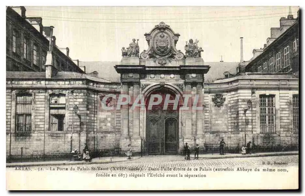 Arras — A Porta do Palácio St-Vaast (século XVIII) — B.D. Bombarc - Frente
