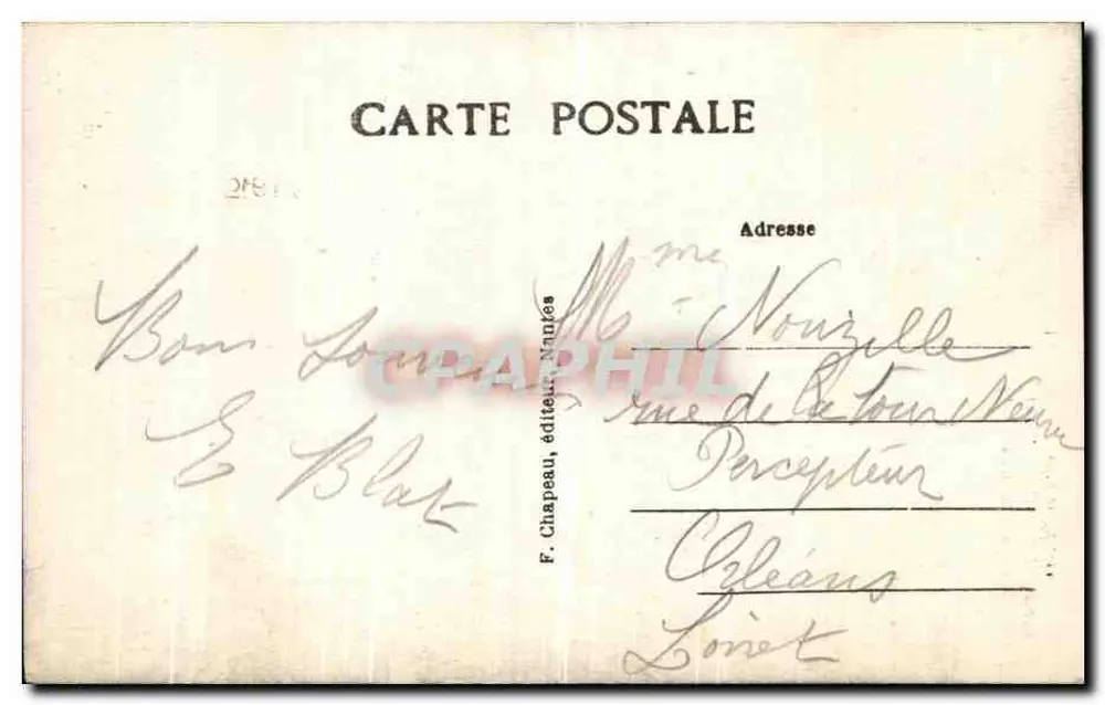 Le Pouliguen (Loire-Inf) — Ansicht der Küste, die Durchgebrochene Höhle in Richtung Fataise — F. Chapeau, Verlag Nantes - Rückseite