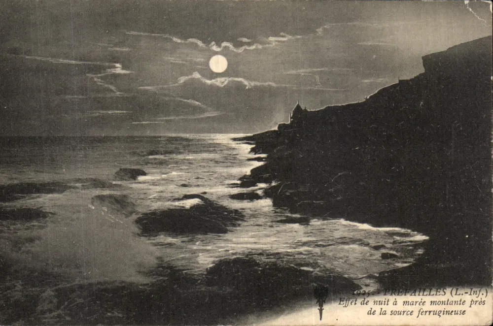 Prefailles (Unten) — Nachtleuchte bei Ebbe nahe der eisenhaltigen Quelle — 1925 - Vorderseite