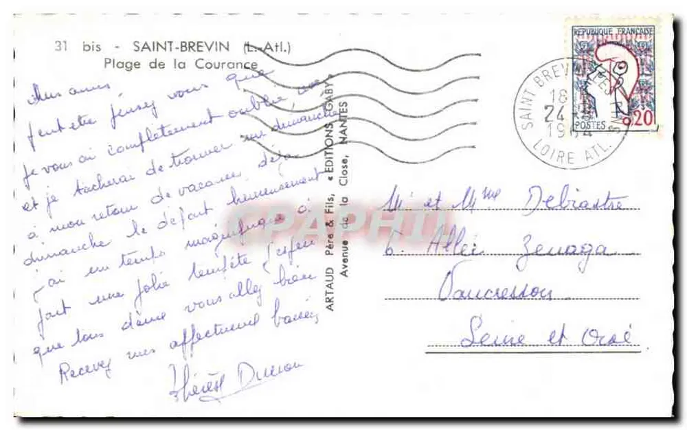 Praia da Courance — Saint-Brevin (Loire-Atlantique) — Gaby - Verso