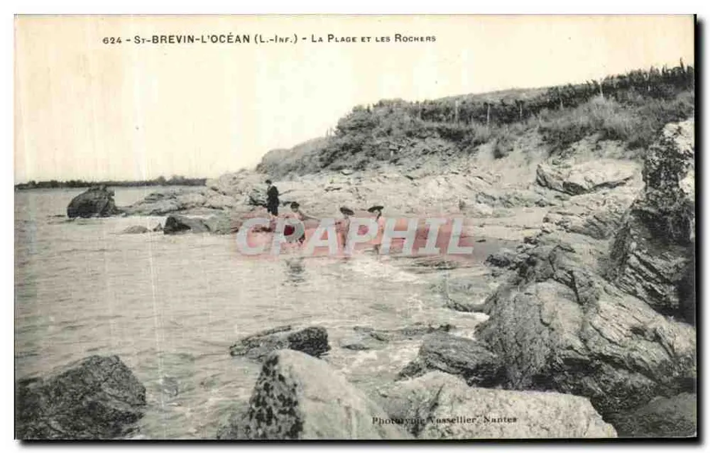 St-Brevin-l'Œcéan (L.-Inf.) — Die Strände und Felsen — Phototypie Vaassellier, Nantes - Vorderseite