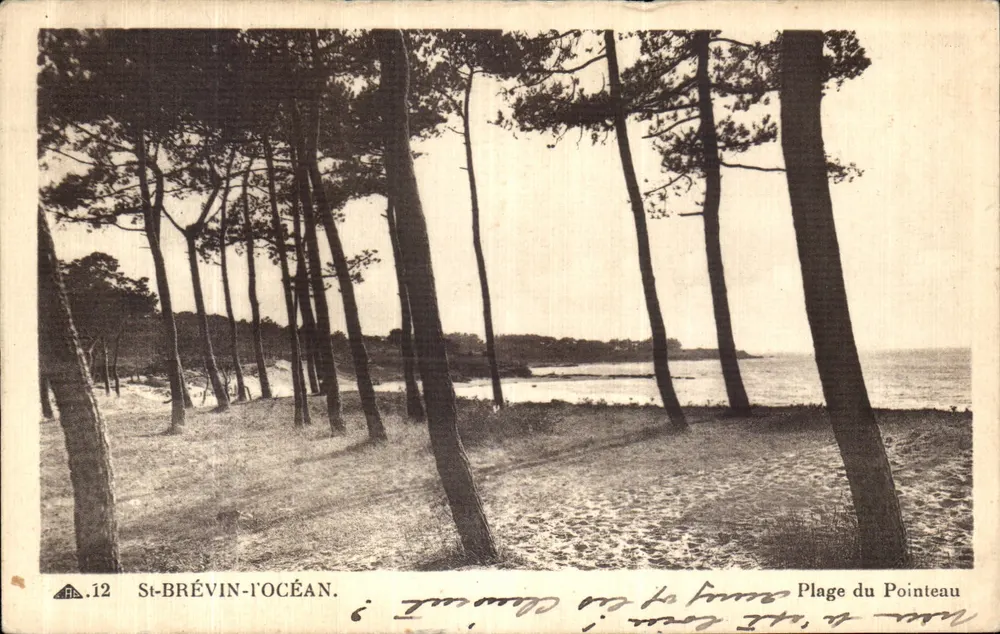 St-BRÉVIN-l'OCEAN — Praia do Pointeau — Bilhete postal antigo n°12, editor A.12 - Frente
