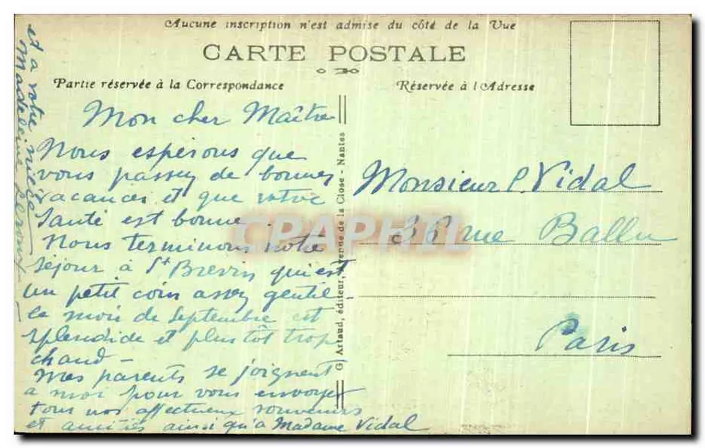 Saint-Brévin-l'Œcéan — Die Quadratur — Die Pergola — Verlag G. Arland, n°13 - Rückseite