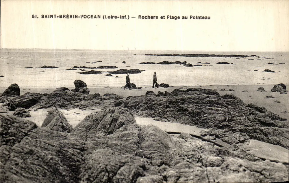 Saint-Brévin-l'Océan (Loire-Inf.) — Felsen und Strand am Pointeau — E. Chapeau, n° 6 - Vorderseite