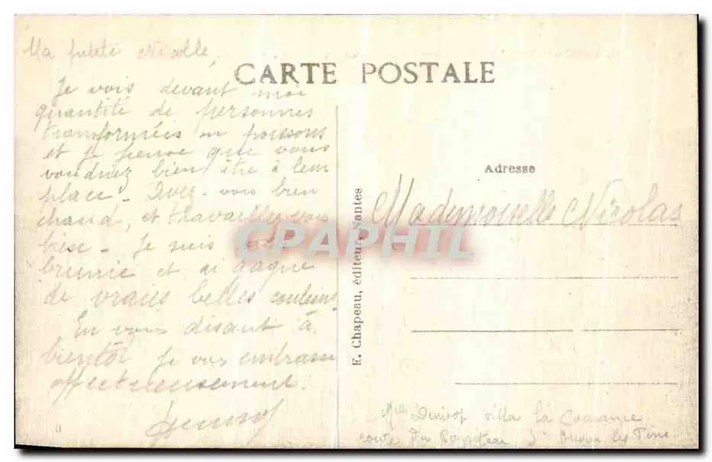 Saint-Brévin-l'Océan (Loire-Inf.) — Felsen und Strand am Pointeau — E. Chapeau, n° 6 - Rückseite