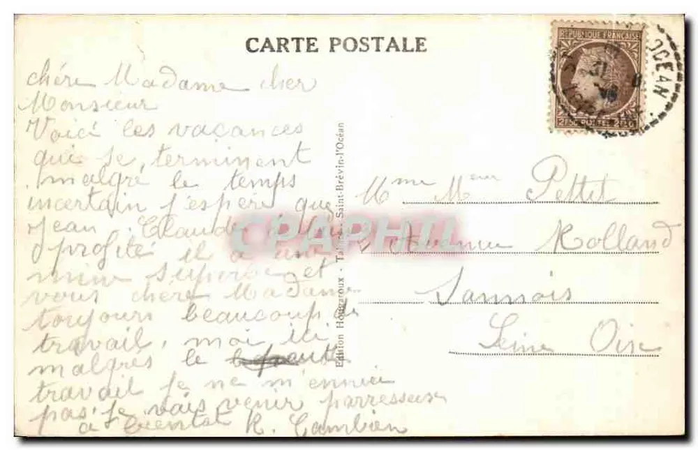 Saint-Brevin-l'Océan (L. Inf.) — Kiefern am Meeresufer — Saby - Rückseite