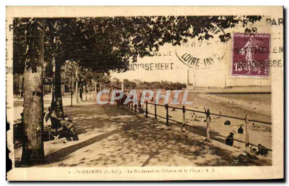 St-NAZAIRE (L.-Inf.) - Der Boulevard de l'Océan und der Strand - A. B. - Vorderseite