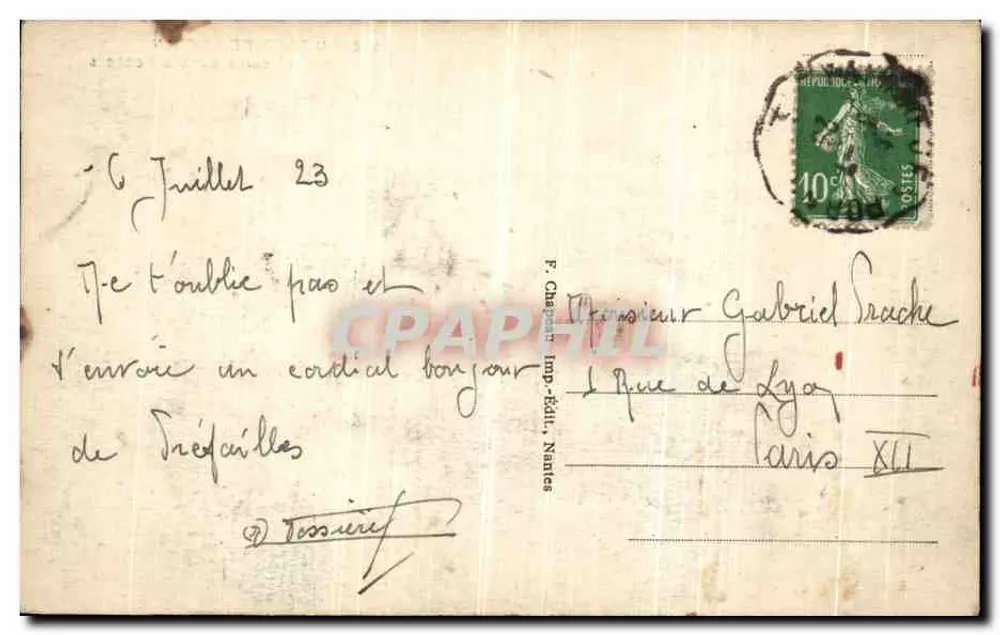 Schäume Meer auf den Felsen — Küstenblick — F. Chassem Verlag, Nantes, n° 298 - Rückseite