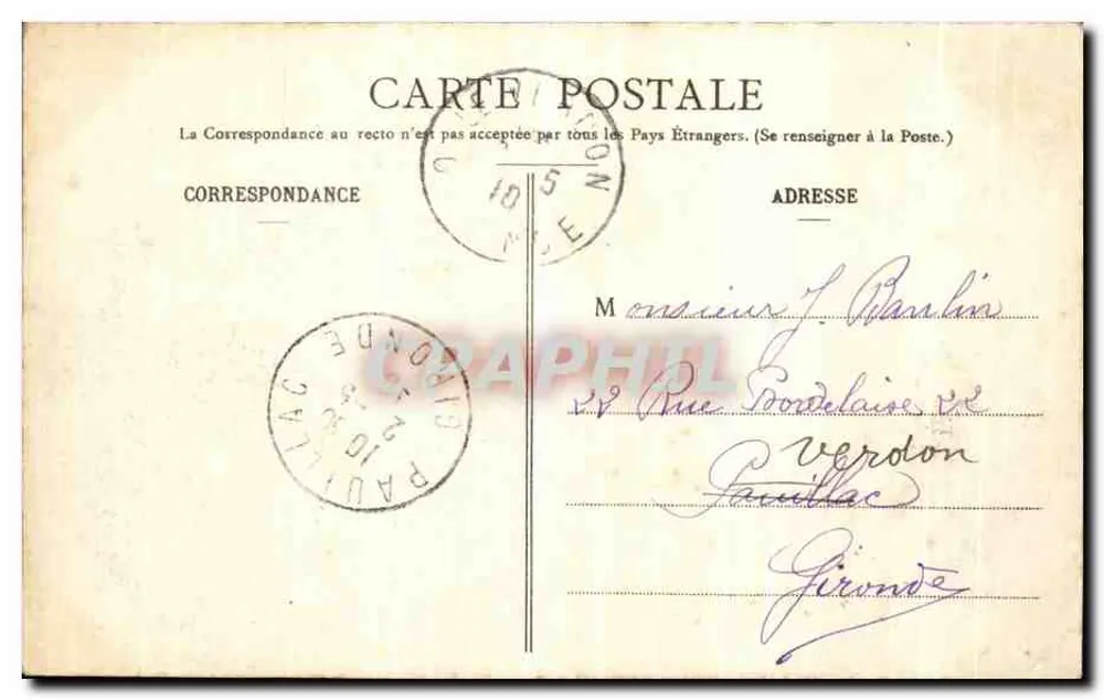 Der Felsen von « Pierre Percée » bei Ebbe — Saint-Nazaire — Serie 337 - Rückseite