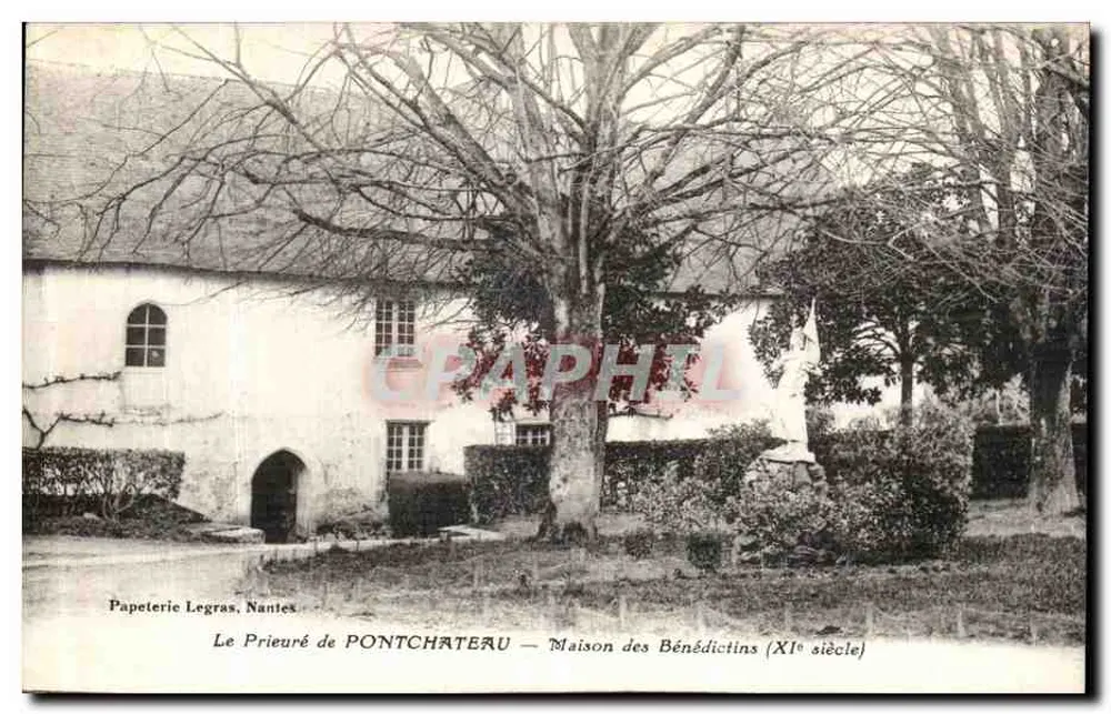 O Prieuré de PONTCHATEAU — Casa dos Beneditinos (século XI) — Papeterie Legras, Nantes - Frente