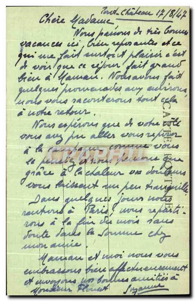 O Prieuré de PONTCHATEAU — Casa dos Beneditinos (século XI) — Papeterie Legras, Nantes - Verso