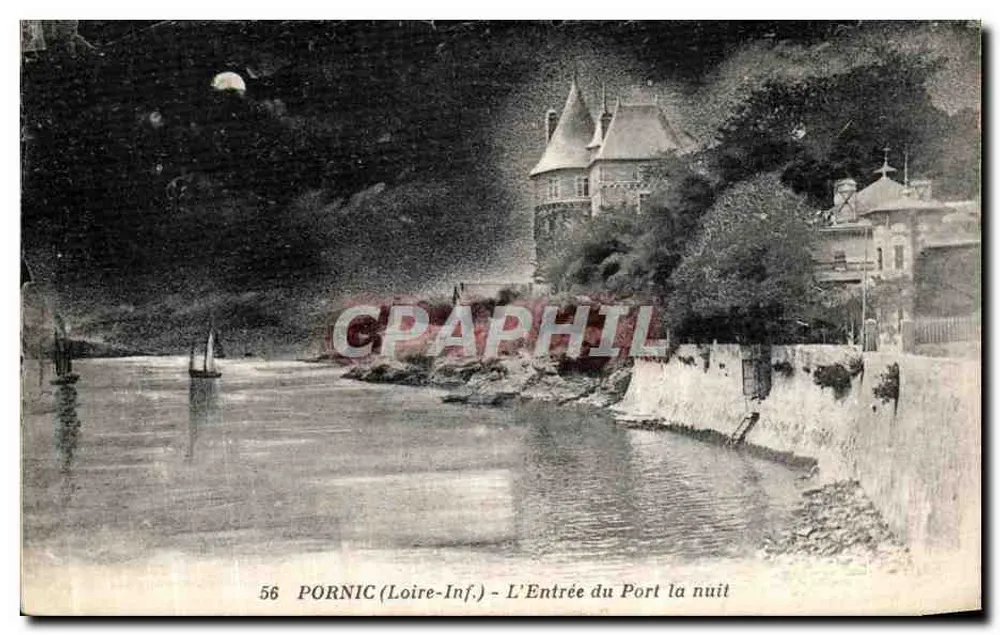 Pornic (Loire-Inf.) - Der Eingang zum Hafen bei Nacht — J. Nozals, n°56 - Vorderseite