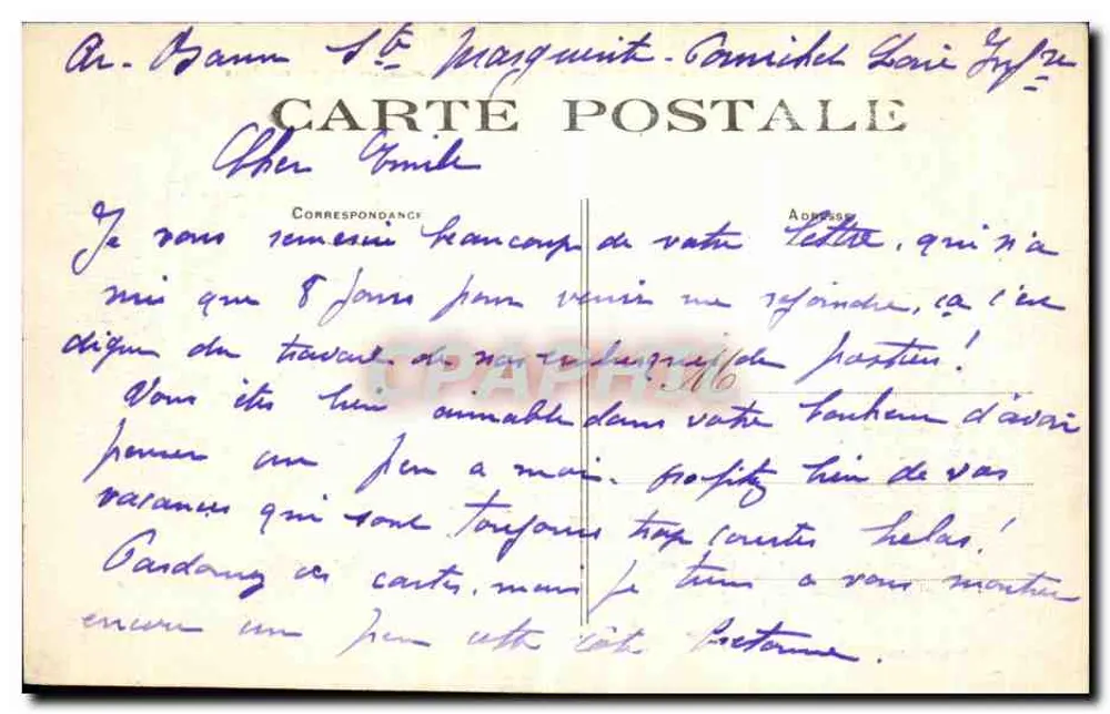 Ste-Marguerite (L.-Inf.) — Panorama von Ste-Marguerite und der Küste — Phototypie Vassellier, Nantes - Rückseite