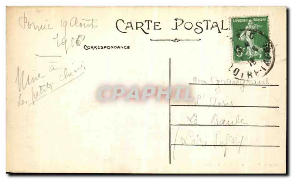 Pornic (Loire-Inf.) — Die Küste und der Strand von Noëvellard — Sammlung F. Chapeau, Nantes - Rückseite