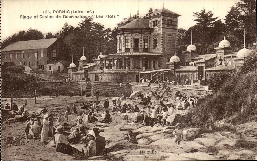 Pornic (Loire-Inf.) — Strände und Casino von Gourmalon 'Les Flots' — F. Châtenay, Imp. Edil. Nantes - Vorderseite