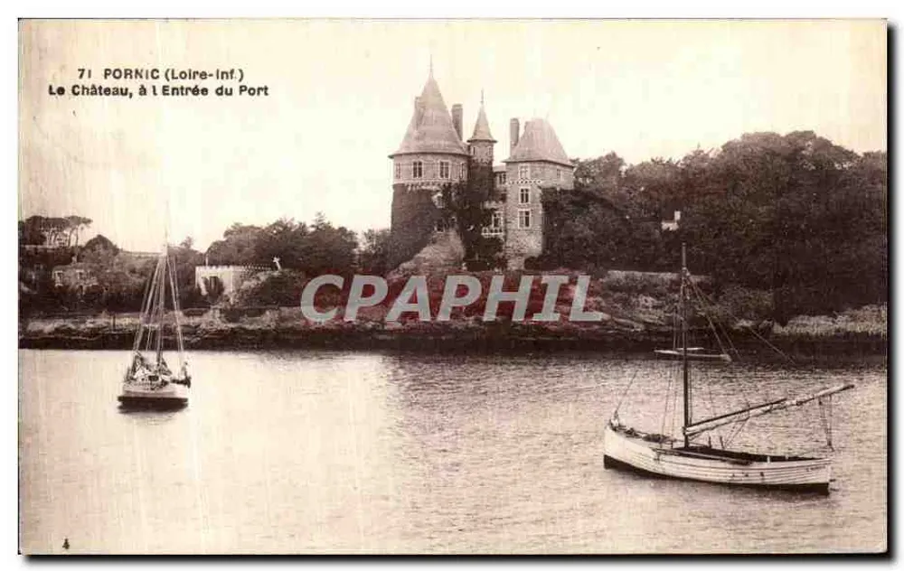 PORNIC (Loire-Inf.) — Der Schloss am Eingang zum Hafen - Vorderseite