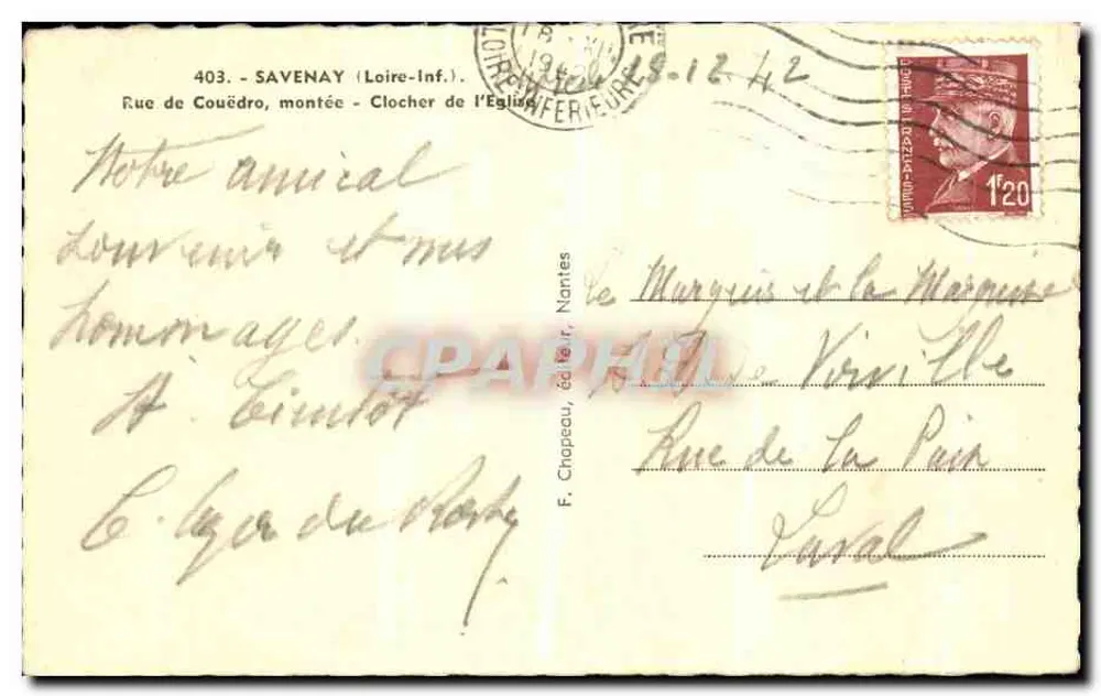 Savenay — Clocher de l'Église — éditeur Joël - Rückseite