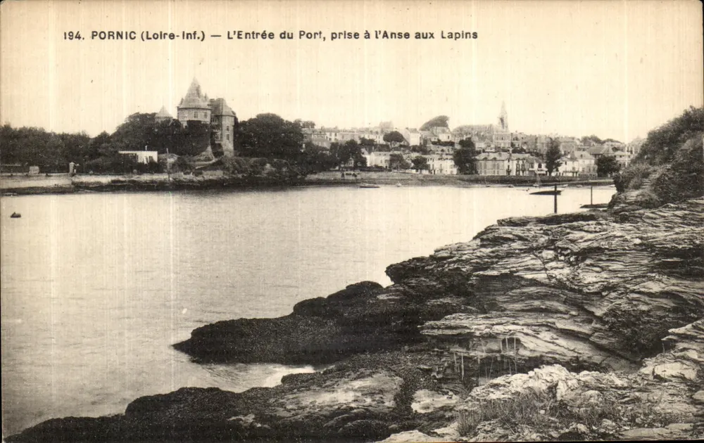 Pornic (Loire-Inf.) — Ansicht des Hafeneingangs, aufgenommen an der Anse aux Lapins — N° 194 - Vorderseite