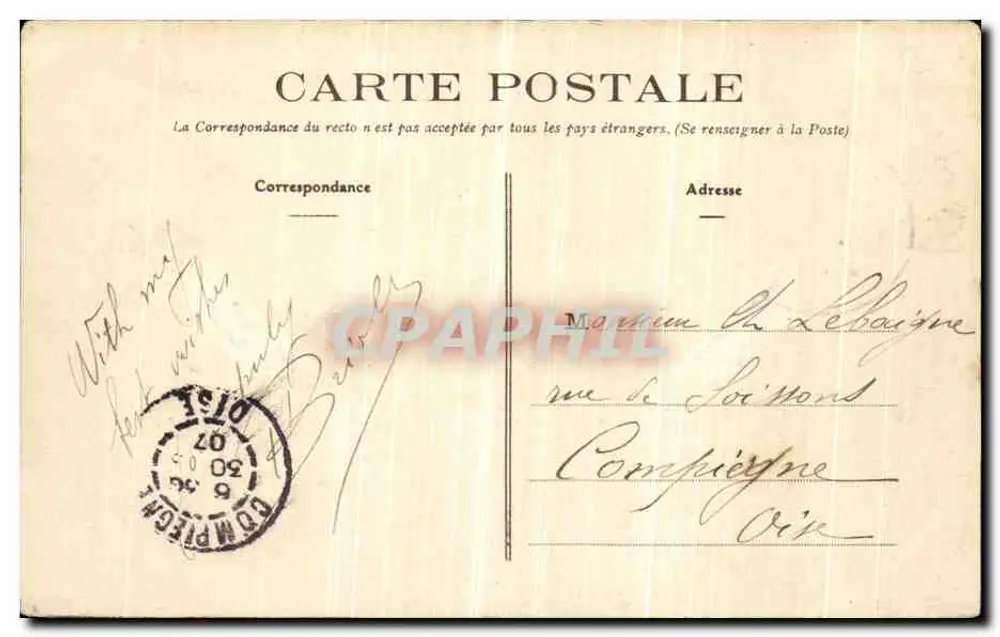 Pornic (L.-Inf.) - Ansicht des Schlosses und des Hafeneingangs bei Ebbe - Sammlung Pifforget, St-Nazaire - Rückseite