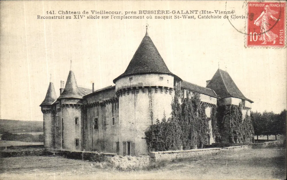 Schloss Vieillecour — im 14. Jahrhundert neu errichtet in der Nähe von Bussière-Galant (Haute-Vienne) — B&G Nr. 141 - Vorderseite