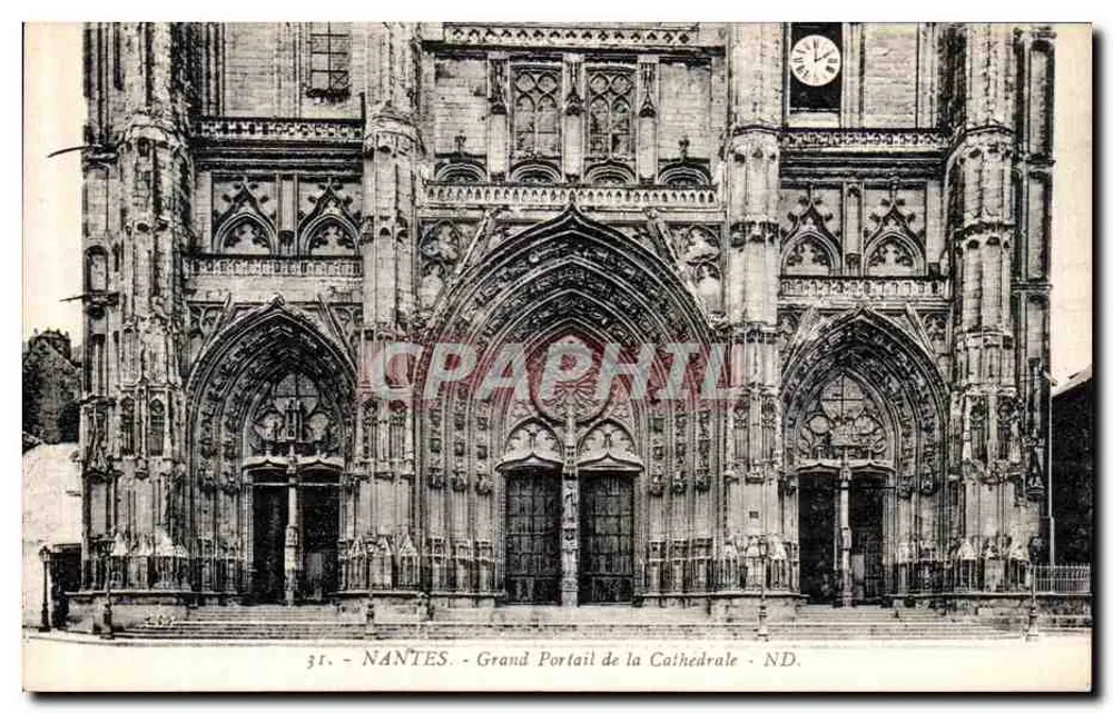 NANTES - Großer Portal der Kathedrale - ND. - Vorderseite