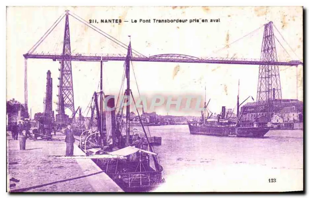 NANTES — Le Pont Transbordeur pris en aval — F. Chapeau, éditeur, Nantes - Recto