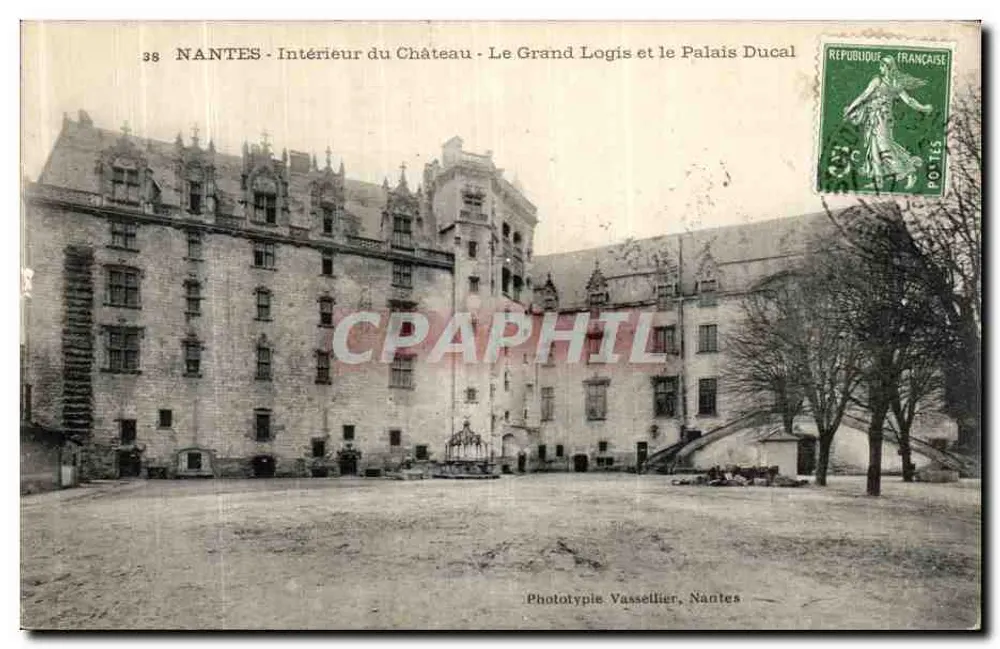 NANTES - Innenansicht des Schlosses - Der Grand Logis und das Ducal Palace — Phototypie Vassellier, Nantes, n°38 - Vorderseite