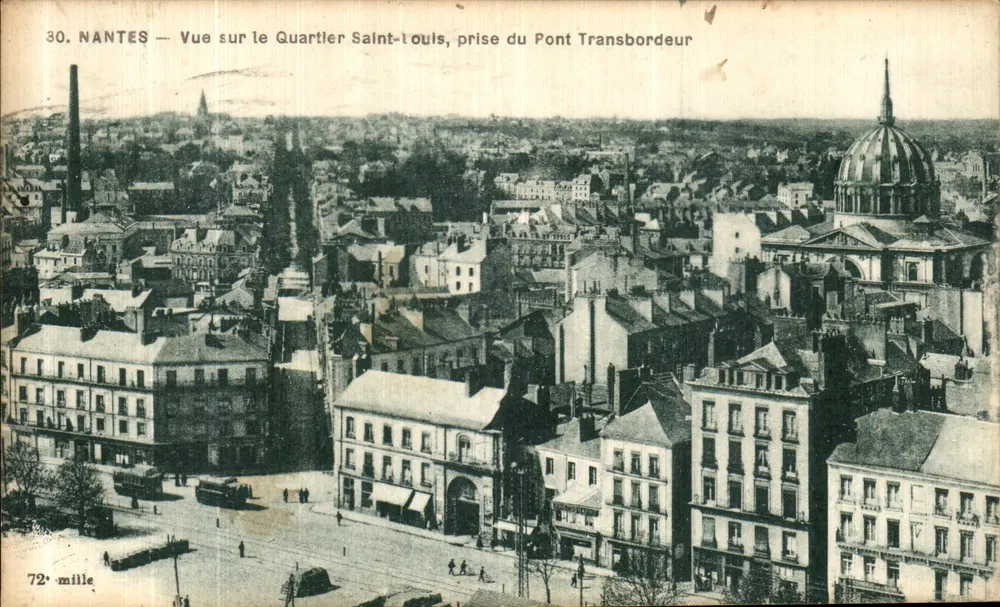 NANTES — Ansicht des Viertels Saint-Louis, aufgenommen vom Pont Transbordeur — F. Chapeau & Cie, n° 30 - Vorderseite