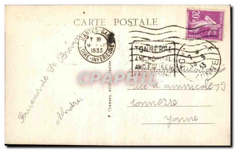 Guérande (Loire-Inf.) — La Colegiata de San Aubin del siglo XV — lado sur — F. Chappeau editor - Reverso