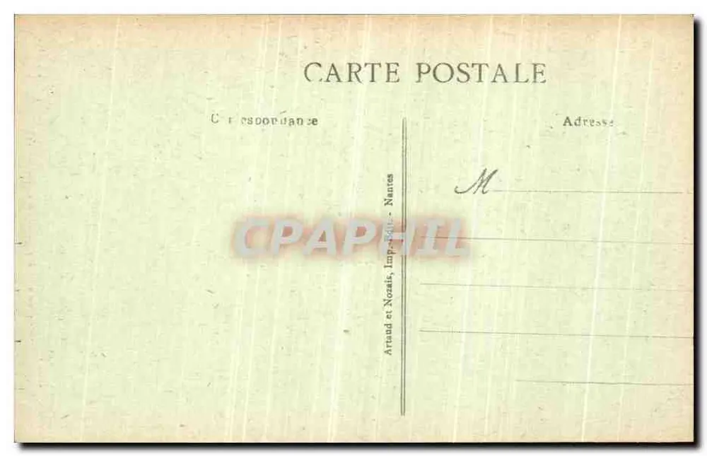 Guérande - A Colegiata Saint-Aubin — igreja com inscrição histórica — Arnaud et Nozais, Imp. Nantes - Verso