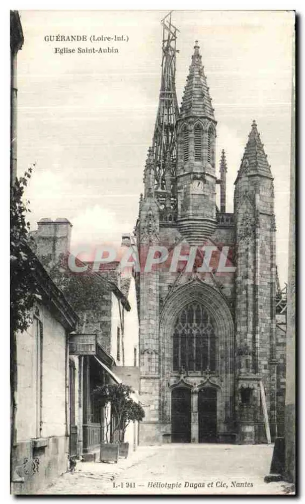 Guérande (Loire-Inf.) — Igreja de São Aubin — Héliotypie Dugas et Cie, Nantes, n° L.-I 341 - Frente