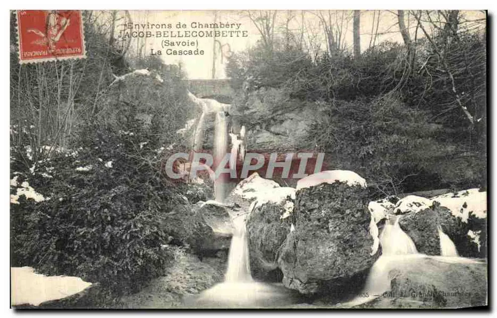 Environs de Chambéry — Jacob-Bellecombette (Savoie) — La Cascade — Éditeur : JACOB-BELLECOMBETTE, n° 7635 - Frente
