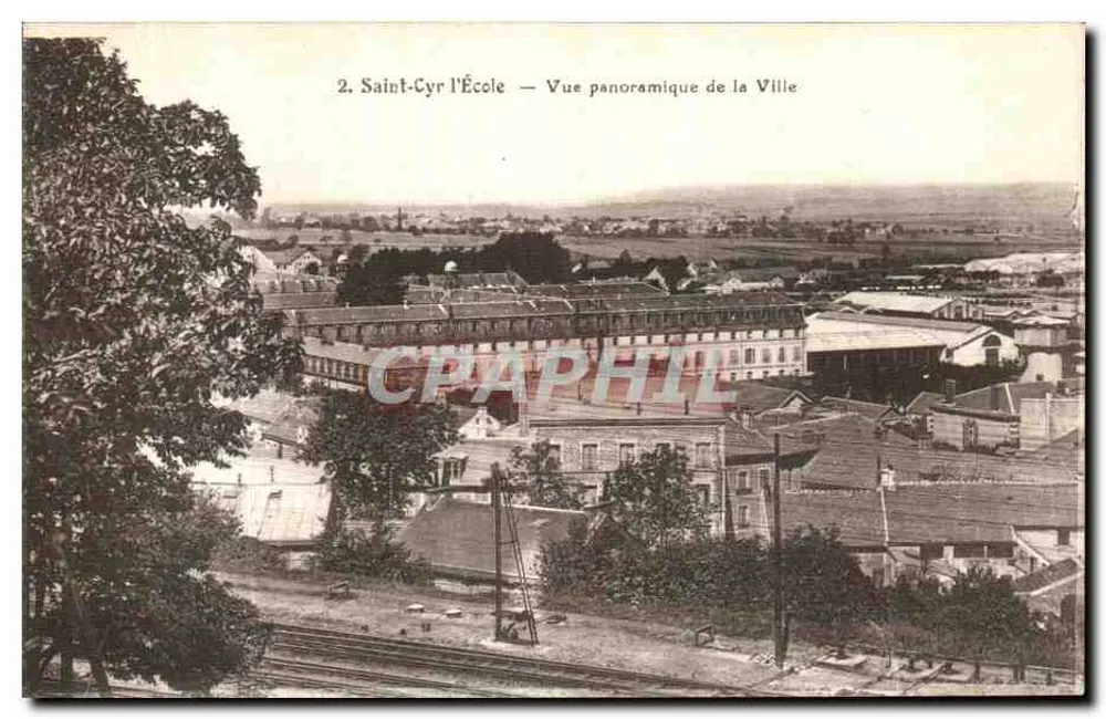 Saint-Cyr-l'École — Panoramablick auf die Stadt — Verlag F. DAVID, Versailles - Vorderseite