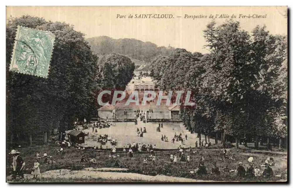 Parque de SAINT-CLLOUD — Perspectiva da Avenida do Ferro de Cavalo - Frente