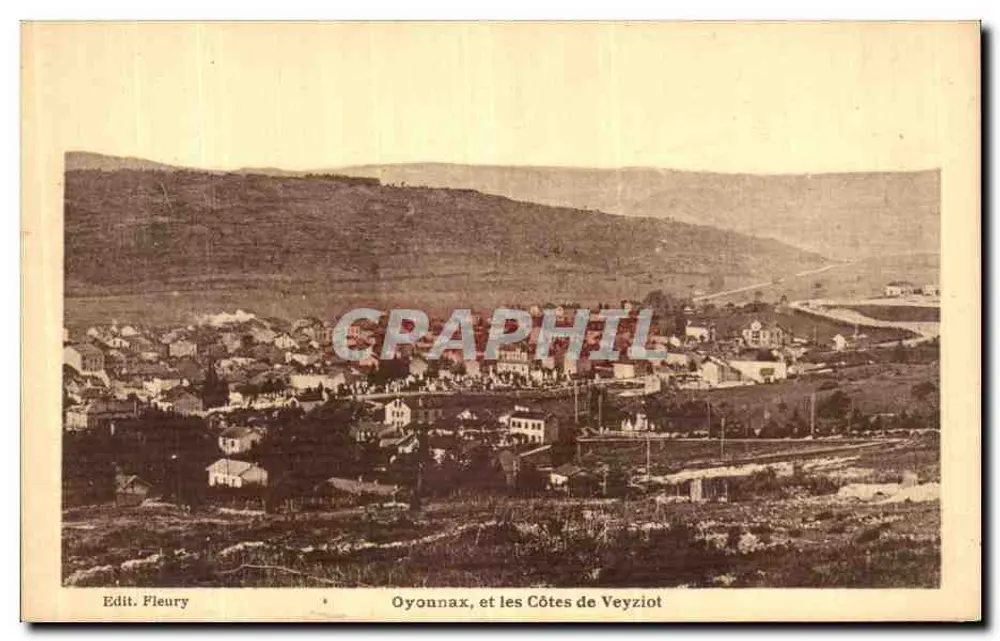 Oyonnax, e as Colinas de Veyziot — Edit. Fleury - Frente