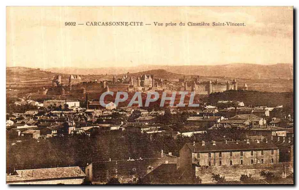 Carcassonne-Cité — Ansicht vom Friedhof Saint-Vincent — n° 9602 - Vorderseite