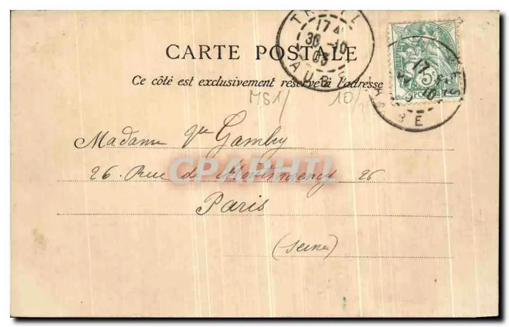 Troyes — Grade do Hôtel-Dieu — Rep. & Thiers Editores, Château-Thierry - Verso