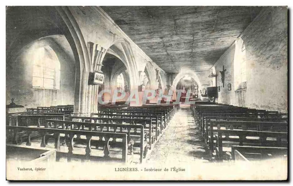 Lignières - Interior da Igreja — Vacherot, vendedor de especiarias - Frente