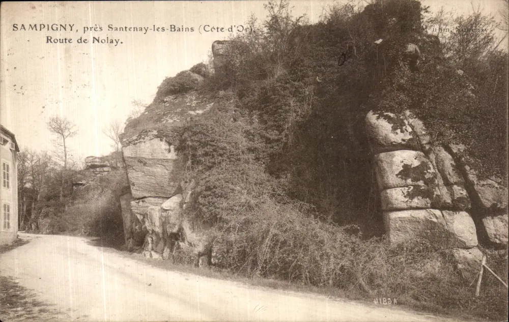 Sampigny, in der Nähe von Santenay-les-Bains (Côte-d'Or) — Route de Nolay — Verlag: MF SOURGEOIS FRÈRES, Chalon-sur-Saône, Nr. 1838 - Vorderseite