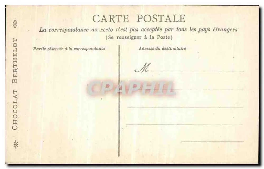 NANTES - O Monumento dos Combatentes — editor Chocolat Berthelot - Verso