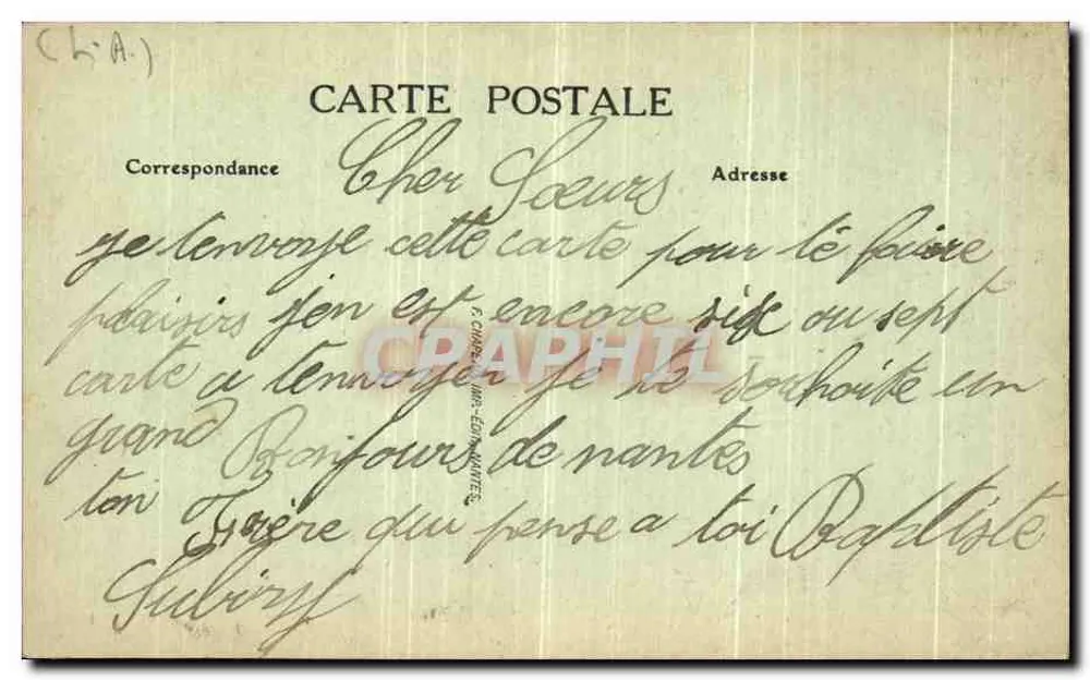 NANTES — Cours du Château, le Donjon — La Loggia (XVe siècle) - Verso