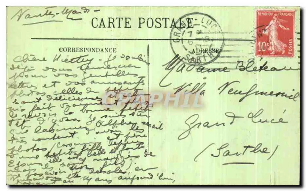 NANTES — Facha da Catedral com Torre — LL - Verso