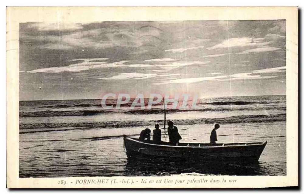 Pornichet (Loire-Inf.) — praia e barco — J. Nozais, editor, n° 189 - Frente