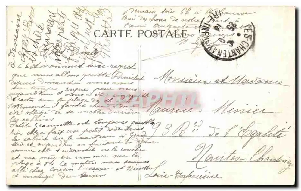 Pornichet (Loire-Inf.) — Les Rochers de Congrigoux — Coleção F. Chapeau, Nantes - Verso