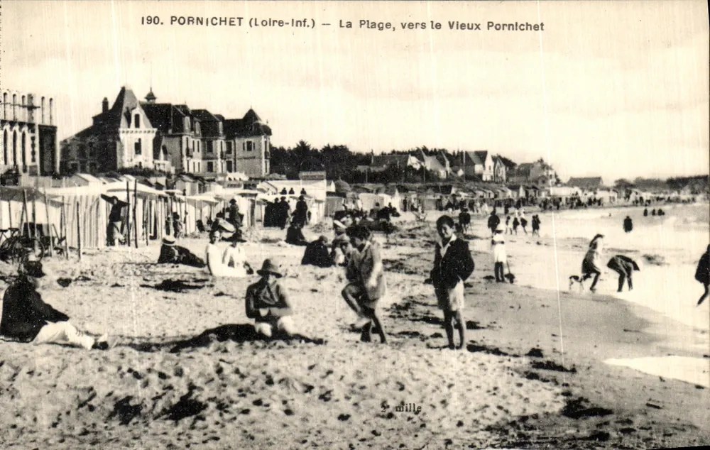 Pornichet (Loire-Inf.) — Die Strände, Richtung Alt-Pornichet — F. Chineau, Verlag Nantes - Vorderseite
