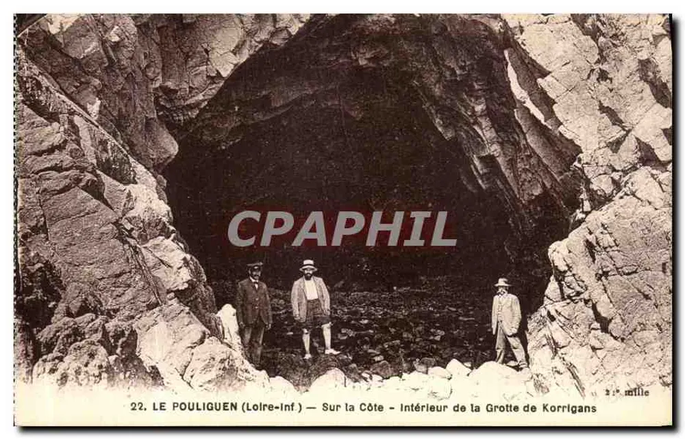 Le Pouliguen (Loire-Inf.) — An der Küste — Innenansicht der Grotte der Korrigans — Verlag P. Chapeau, Nantes - Vorderseite